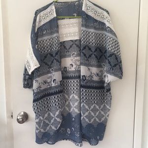 Charlotte Russe Blue Crocheted Kimono